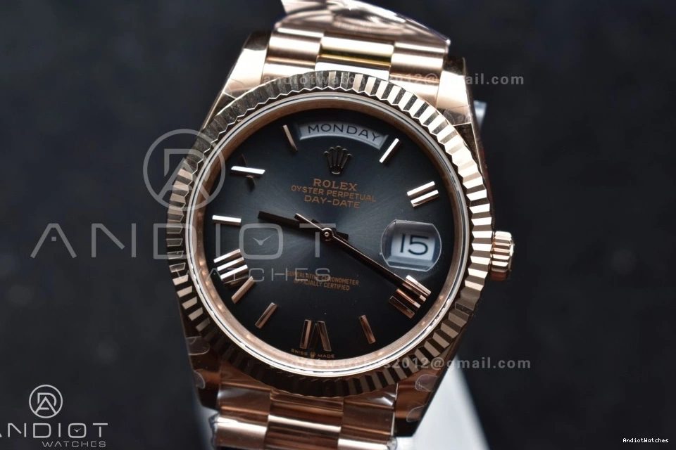 904L Bracelet (Gain President 711 Dial Best RG Weight) 40 Steel QF Edition Ombre DayDate V4 Soft Slate on A2836 0421